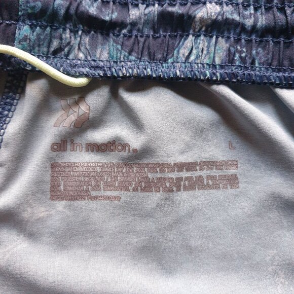 All in Motion Men Large Blue Marble Athletic Shorts Recycled Material Drawstring - Picture 3 of 5